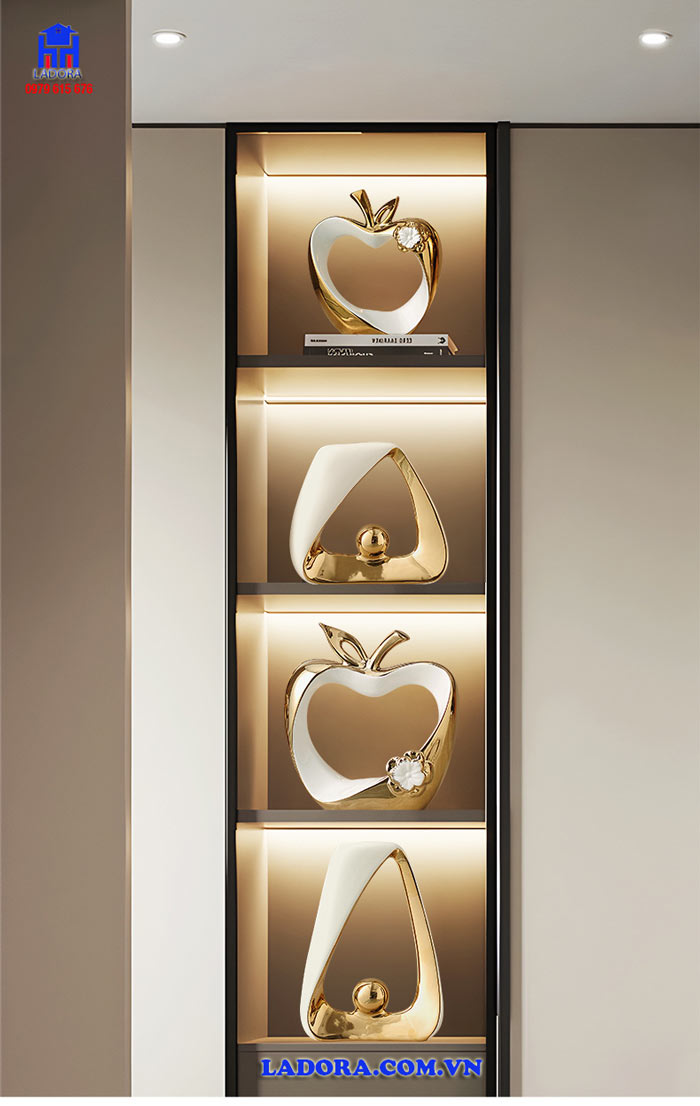 Đôi táo trang trí decor kệ tủ phòng khách phòng ngủ
