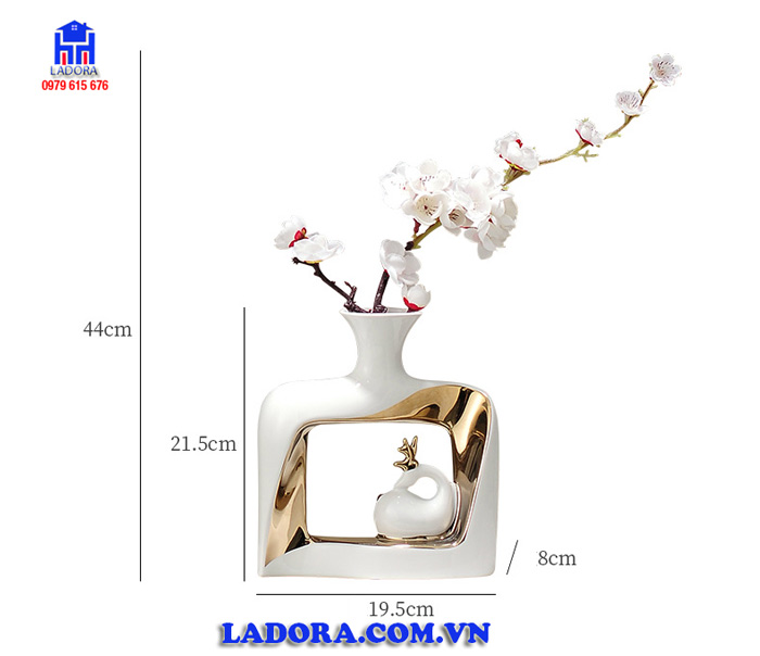 kích thước lọ hoa thấp tại ladora