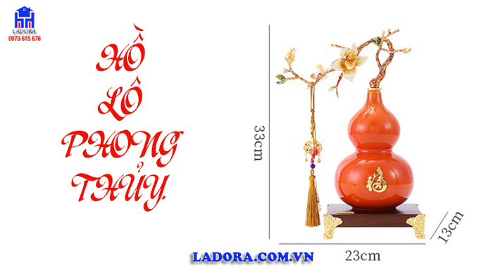 Kích thước hồ lô phong thủy màu cam tại Ladora