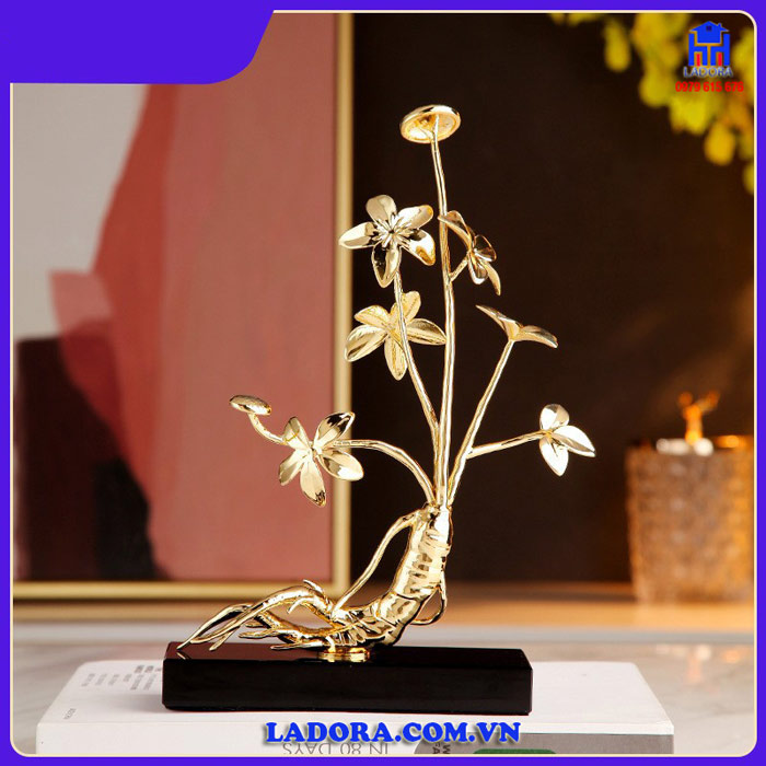 tượng decor cây nhân sâm phong thủy tại Ladora Shop