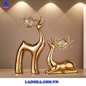 Tượng decor gia đình hươu tại ladora