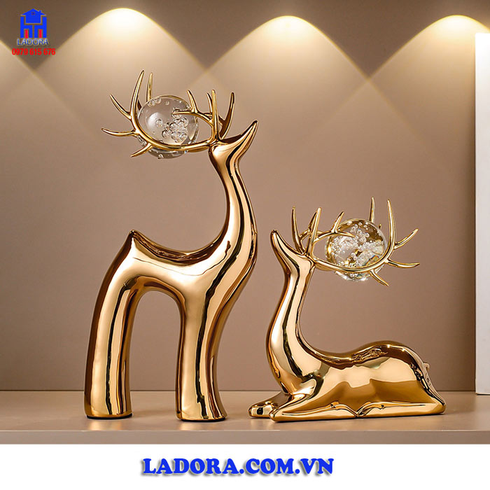 Tượng hươu decor trang trí nhà đẹp và ý nghĩa tại Ladora