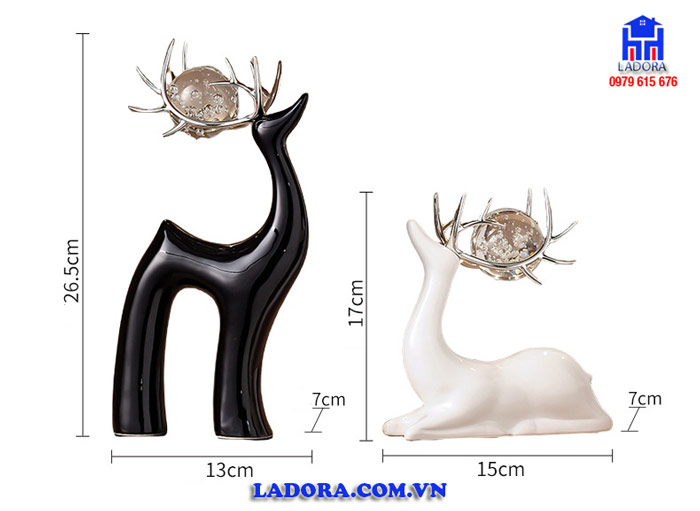 Kích thước tượng cặp hươu tại Ladora
