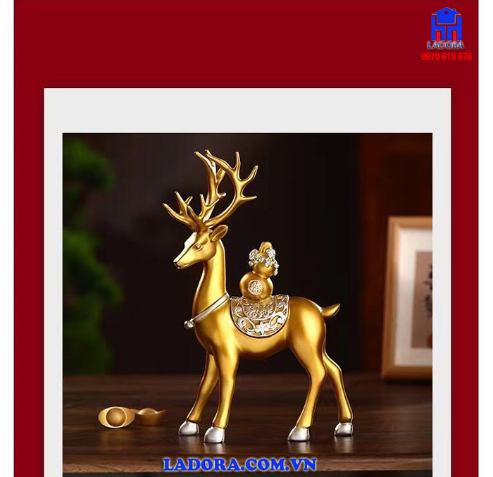 Tượng hươu trang trí phòng khách, phòng ngủ